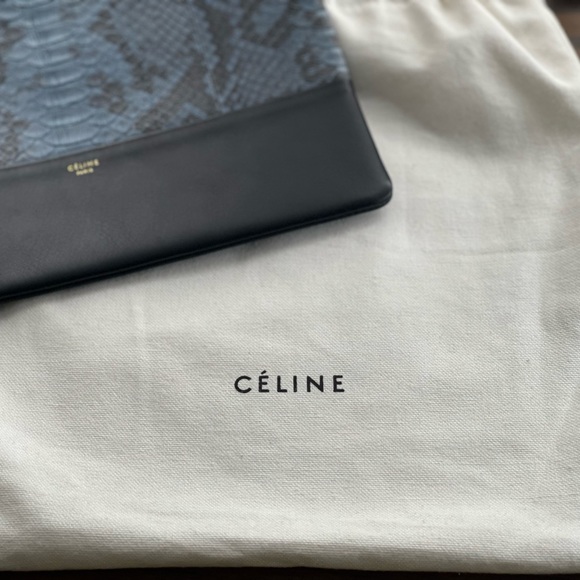 Celine calf skin python black clutch bag with dust bag - Picture 7 of 9